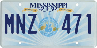 MS license plate MNZ471