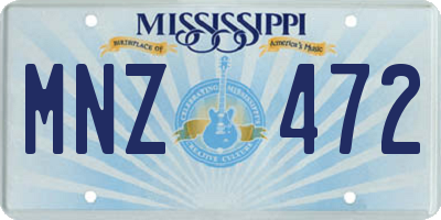 MS license plate MNZ472