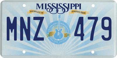 MS license plate MNZ479