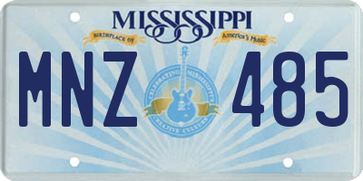 MS license plate MNZ485