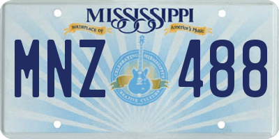 MS license plate MNZ488