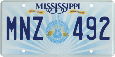 MS license plate MNZ492