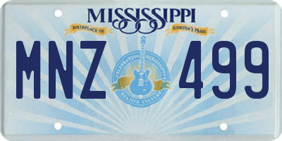 MS license plate MNZ499
