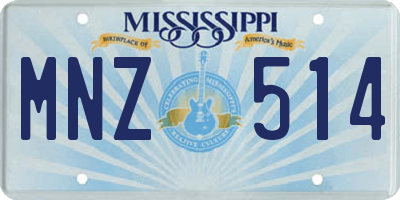 MS license plate MNZ514