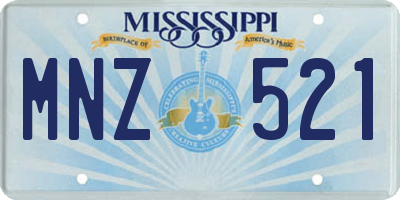 MS license plate MNZ521