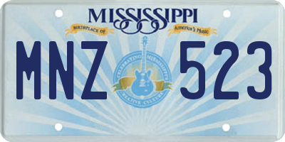MS license plate MNZ523