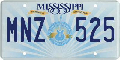MS license plate MNZ525