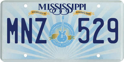 MS license plate MNZ529