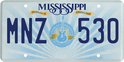 MS license plate MNZ530