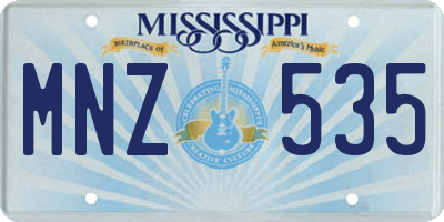 MS license plate MNZ535