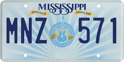 MS license plate MNZ571