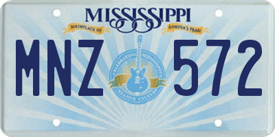 MS license plate MNZ572
