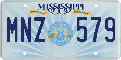 MS license plate MNZ579