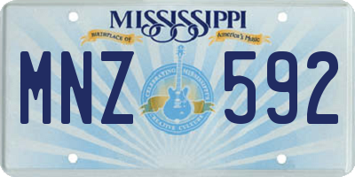 MS license plate MNZ592