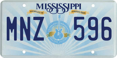 MS license plate MNZ596
