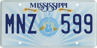 MS license plate MNZ599