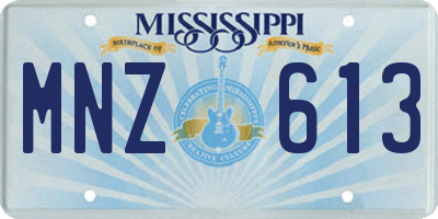 MS license plate MNZ613