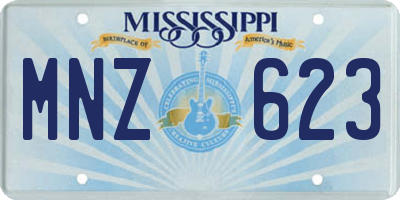 MS license plate MNZ623