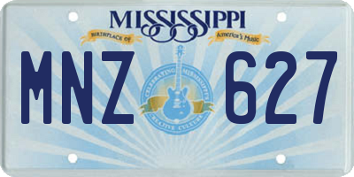 MS license plate MNZ627