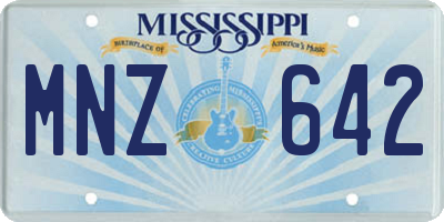 MS license plate MNZ642