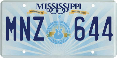 MS license plate MNZ644