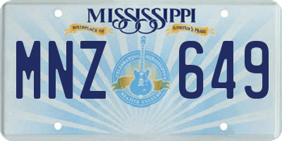 MS license plate MNZ649