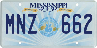 MS license plate MNZ662