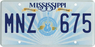 MS license plate MNZ675