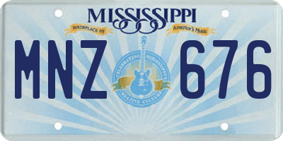 MS license plate MNZ676