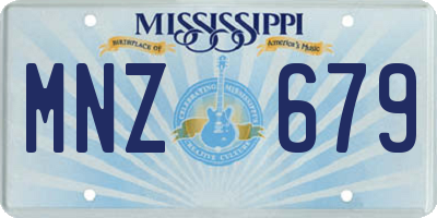 MS license plate MNZ679