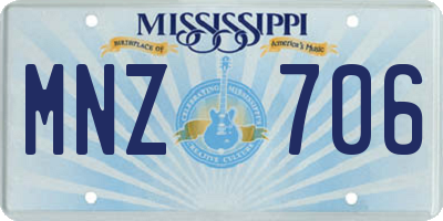 MS license plate MNZ706