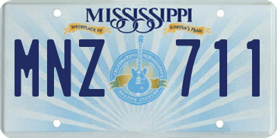 MS license plate MNZ711