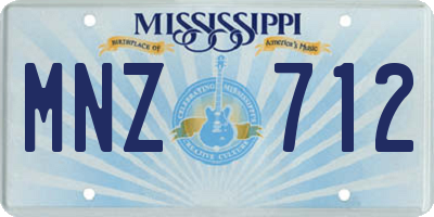 MS license plate MNZ712