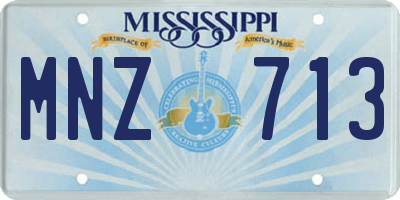MS license plate MNZ713