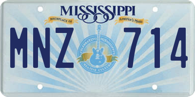 MS license plate MNZ714
