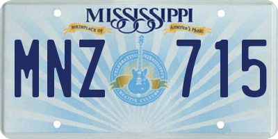 MS license plate MNZ715