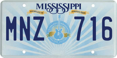 MS license plate MNZ716