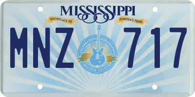 MS license plate MNZ717