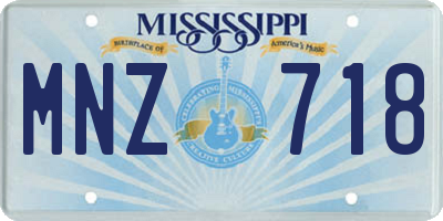 MS license plate MNZ718