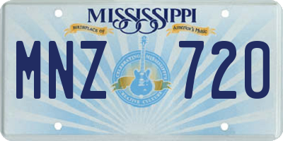 MS license plate MNZ720