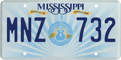 MS license plate MNZ732
