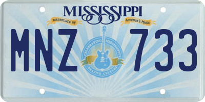 MS license plate MNZ733