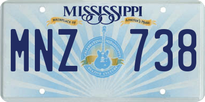 MS license plate MNZ738