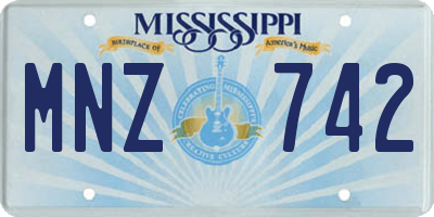 MS license plate MNZ742
