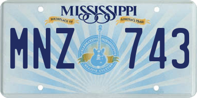 MS license plate MNZ743
