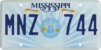 MS license plate MNZ744