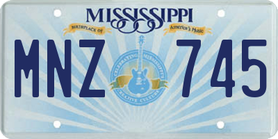 MS license plate MNZ745