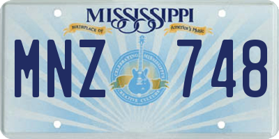 MS license plate MNZ748