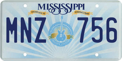 MS license plate MNZ756