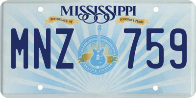 MS license plate MNZ759